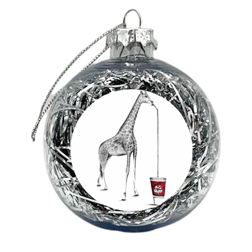 Animals Eating Junkfood - Giraffe - xmas bauble by Vanessa Krchova