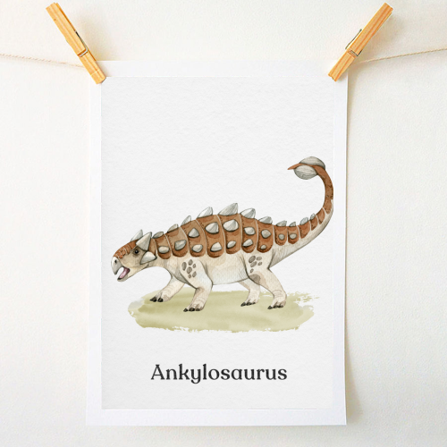 Ankylosaurus - A1 - A4 art print by Gal Design