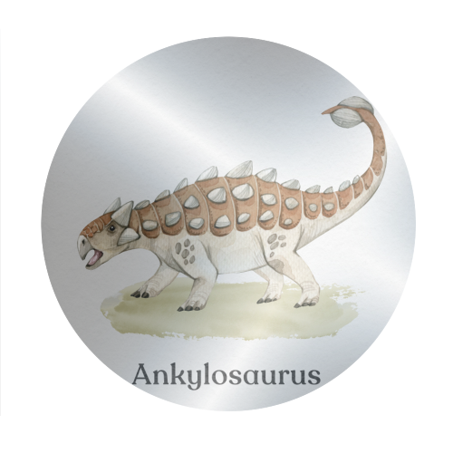 Ankylosaurus - Circle Sticker by Gal Design