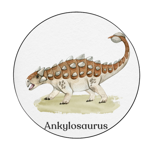 Ankylosaurus - Circle Sticker by Gal Design