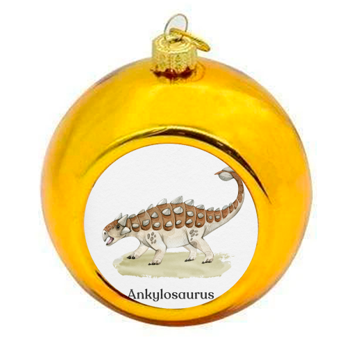 Ankylosaurus - colourful christmas bauble by Gal Design