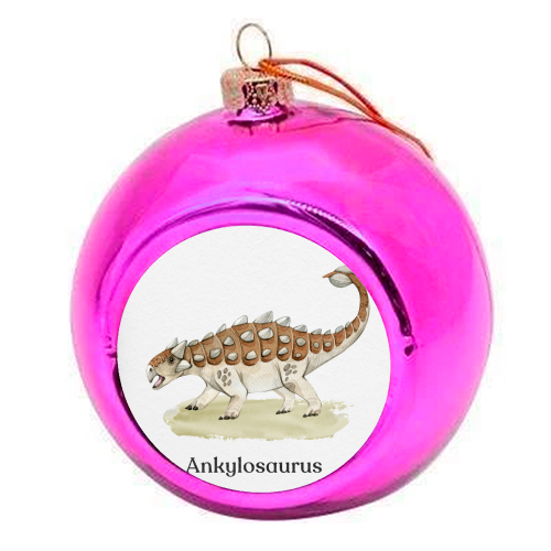 Ankylosaurus - colourful christmas bauble by Gal Design