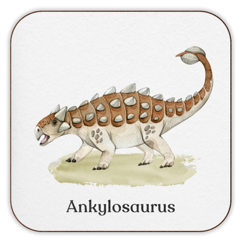 Ankylosaurus - personalised beer coaster by Gal Design