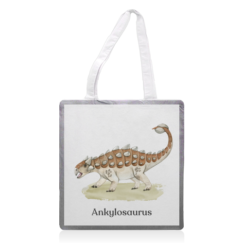Ankylosaurus - printed canvas tote bag by Gal Design