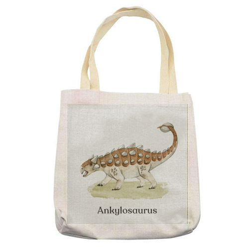Ankylosaurus - printed canvas tote bag by Gal Design