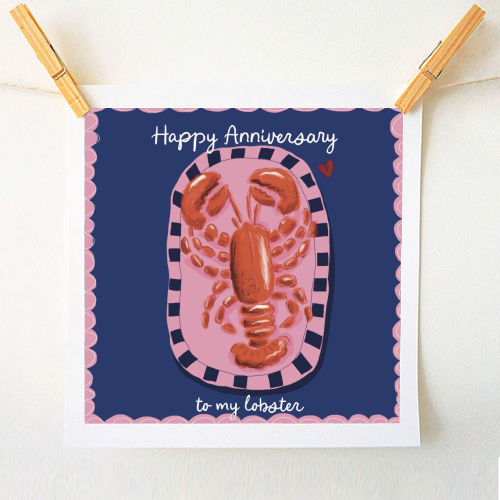 Anniversary my lobster - A1 - A4 art print by Giddy Kipper