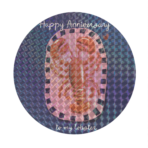 Anniversary my lobster - Circle Sticker by Giddy Kipper