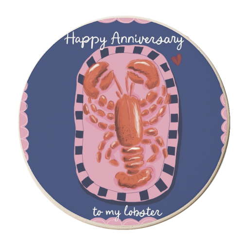 Anniversary my lobster - personalised beer coaster by Giddy Kipper