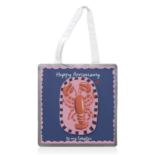 Anniversary my lobster - printed canvas tote bag by Giddy Kipper