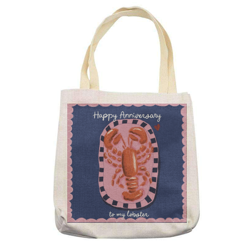 Anniversary my lobster - printed canvas tote bag by Giddy Kipper