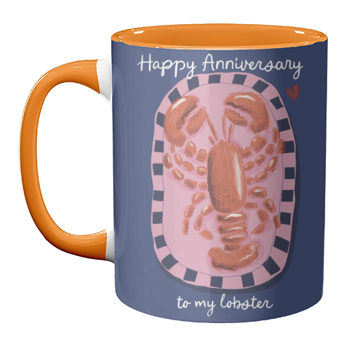 Anniversary my lobster - unique mug by Giddy Kipper