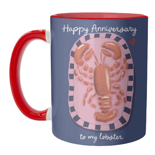 Anniversary my lobster - unique mug by Giddy Kipper