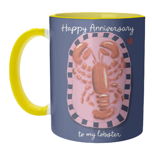 Anniversary my lobster - unique mug by Giddy Kipper