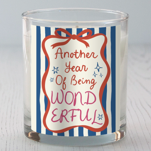 Another year of being wonderful birthday gift - scented candle by Giddy Kipper