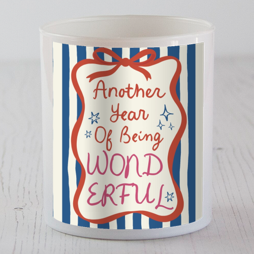 Another year of being wonderful birthday gift - scented candle by Giddy Kipper