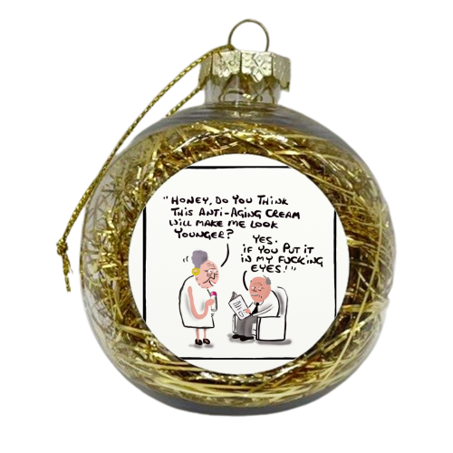 Anti-Aging Cream - xmas bauble by David Black