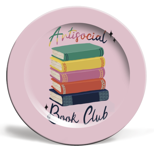Antisocial Book Club - ceramic dinner plate by Giddy Kipper
