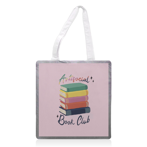 Antisocial Book Club - printed canvas tote bag by Giddy Kipper