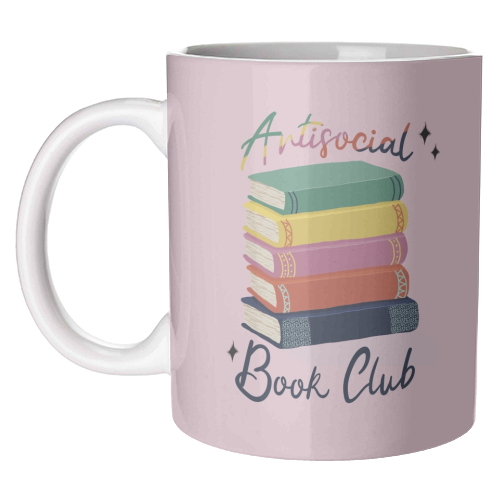 Antisocial Book Club - unique mug by Giddy Kipper