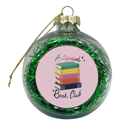 Antisocial Book Club - xmas bauble by Giddy Kipper