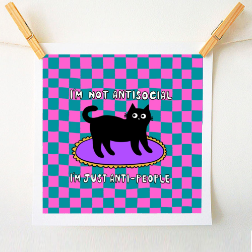 Antisocial Cat - A1 - A4 art print by The Paper Tail