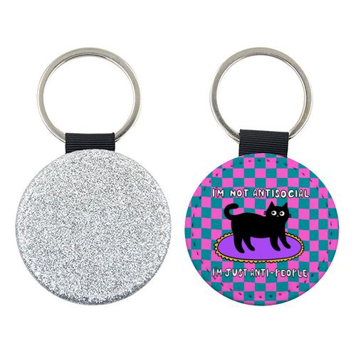 Antisocial Cat - keyring by The Paper Tail