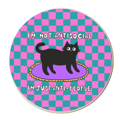 Antisocial Cat - personalised beer coaster by The Paper Tail