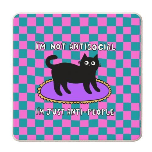 Antisocial Cat - personalised beer coaster by The Paper Tail