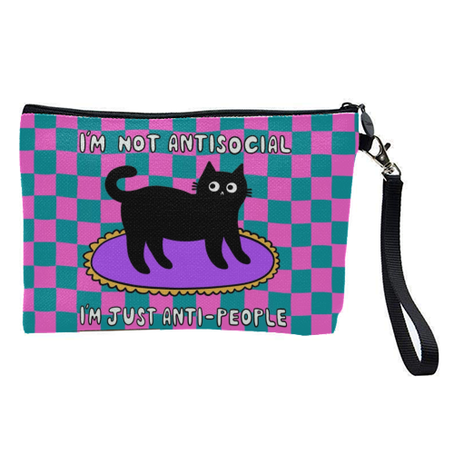Antisocial Cat - pretty makeup bag by The Paper Tail