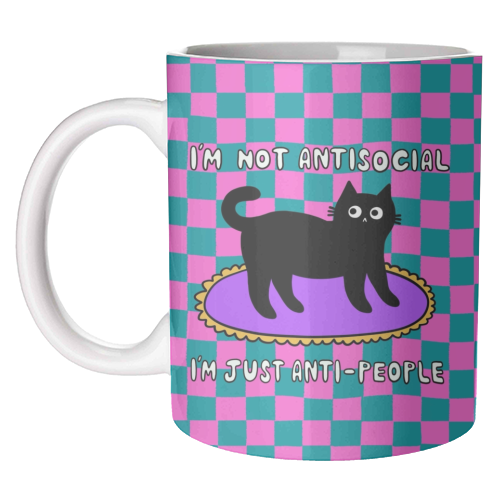 Antisocial Cat - unique mug by The Paper Tail