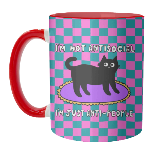 Antisocial Cat - unique mug by The Paper Tail