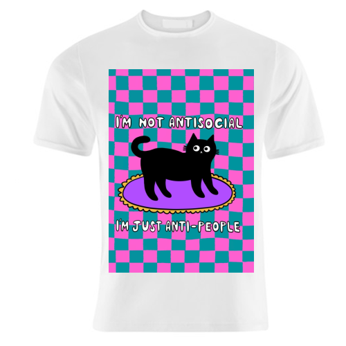Antisocial Cat - unique t shirt by The Paper Tail