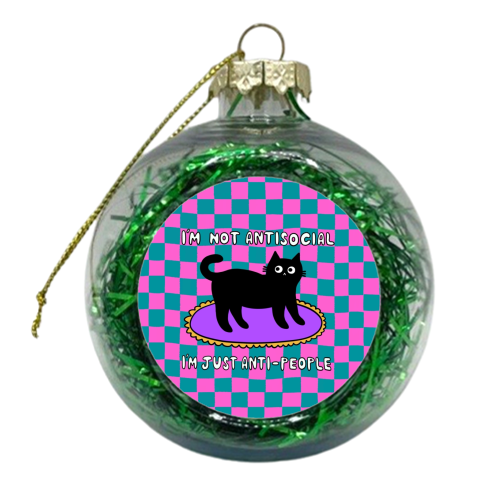 Antisocial Cat - xmas bauble by The Paper Tail