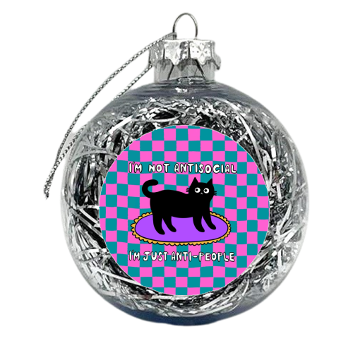 Antisocial Cat - xmas bauble by The Paper Tail