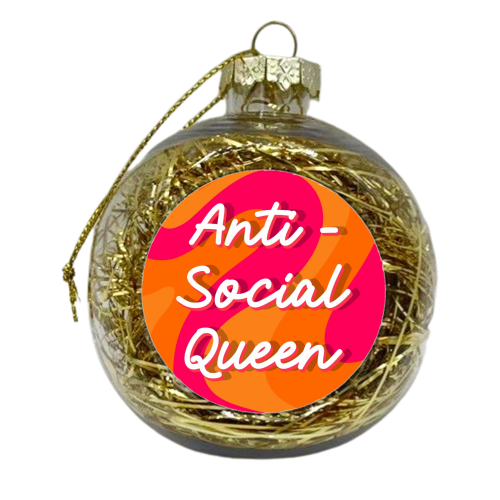 Antisocial queen swirl print - xmas bauble by The Girl Next Draw