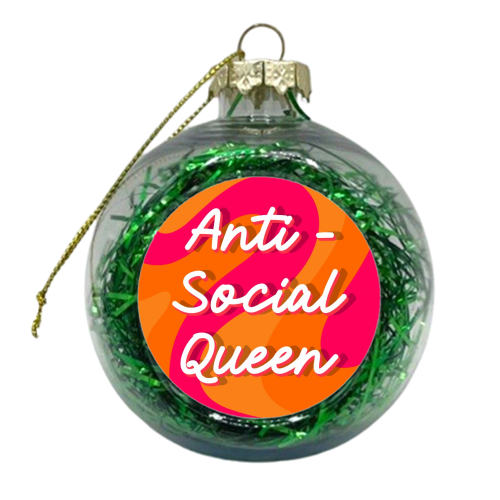 Antisocial queen swirl print - xmas bauble by The Girl Next Draw