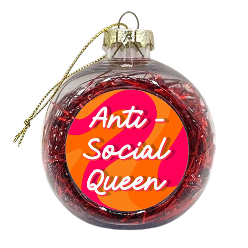 Antisocial queen swirl print - xmas bauble by The Girl Next Draw