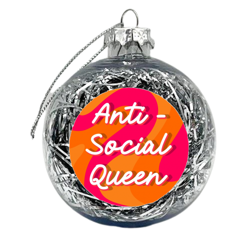 Antisocial queen swirl print - xmas bauble by The Girl Next Draw