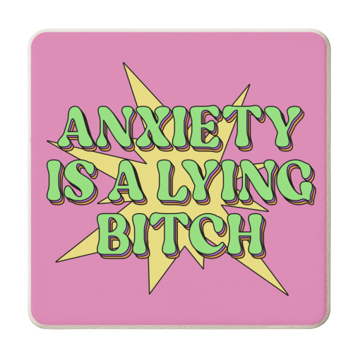 Anxiety - personalised beer coaster by Pink and Pip