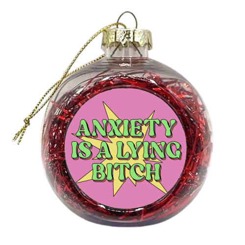 Anxiety - xmas bauble by Pink and Pip