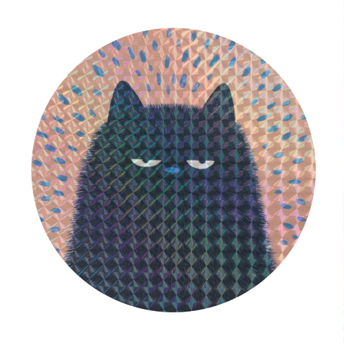"Anyway" cat - Circle Sticker by DejaReve