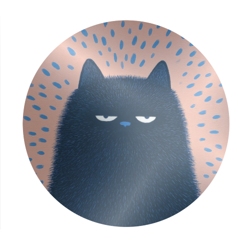 "Anyway" cat - Circle Sticker by DejaReve