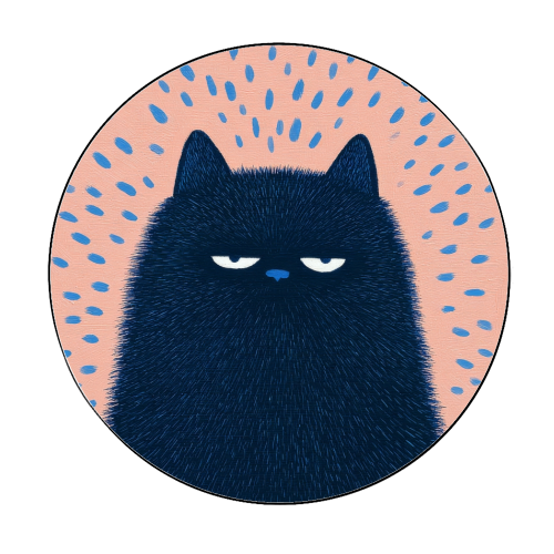 "Anyway" cat - Circle Sticker by DejaReve