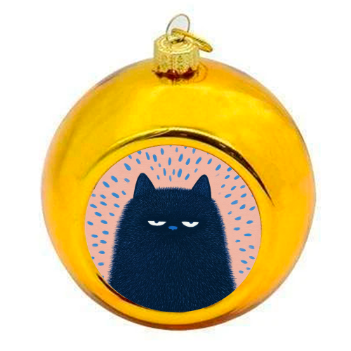 "Anyway" cat - colourful christmas bauble by DejaReve