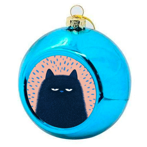 "Anyway" cat - colourful christmas bauble by DejaReve