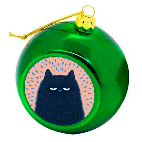 "Anyway" cat - colourful christmas bauble by DejaReve