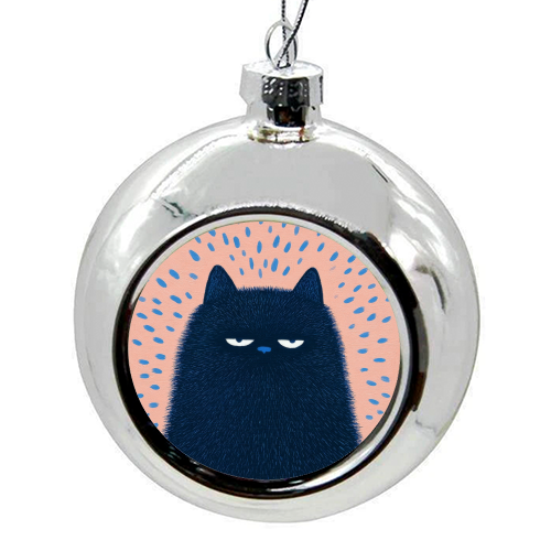 "Anyway" cat - colourful christmas bauble by DejaReve