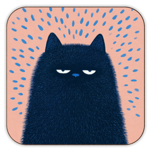 "Anyway" cat - personalised beer coaster by DejaReve