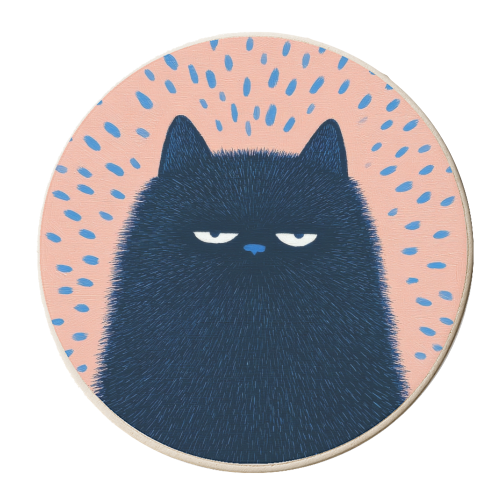 "Anyway" cat - personalised beer coaster by DejaReve