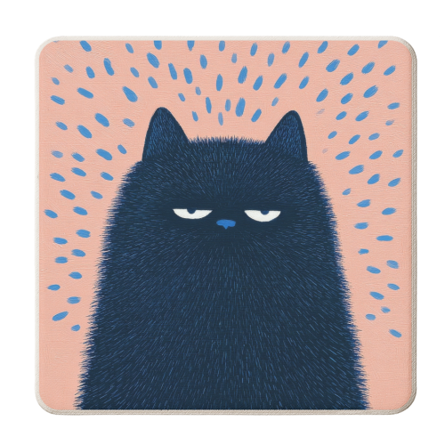 "Anyway" cat - personalised beer coaster by DejaReve